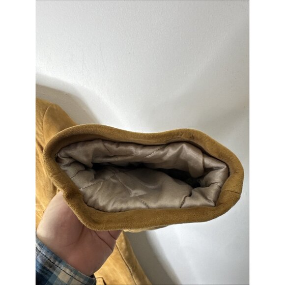 Vintage Mac Mor Suede Shearling Coat Tan Lambskin Western Men L Dmg - Picture 2 of 10